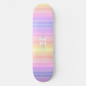 Lignes de dégradé pastel Monogramme Skateboard HAM (Recto)