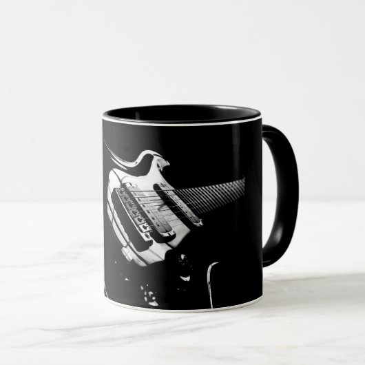 Lignes de musique - Mug guitare (Devant droit)