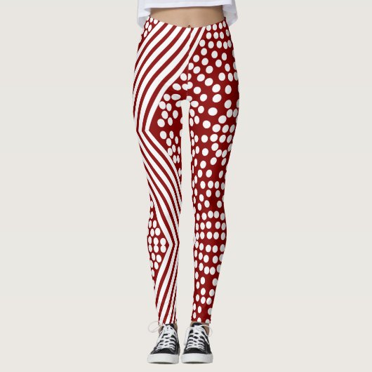 Lignes de points Polka funky Leggings gras (Devant)