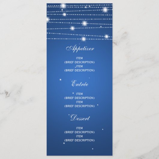Lignes de scintillement bleu de menu élégant de (Devant)