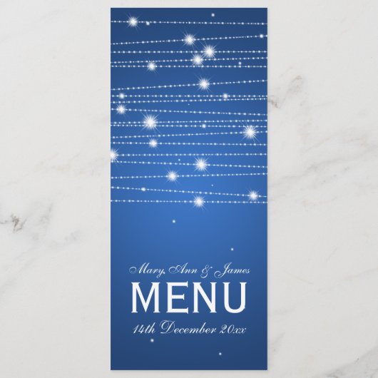 Lignes de scintillement bleu de menu élégant de (Dos)