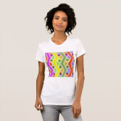 Lignes de Zigzag colorées T-shirt femme (Devant entier)