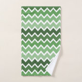 Lignes de Zigzag vert moderne Monogramme (Serviette à main)