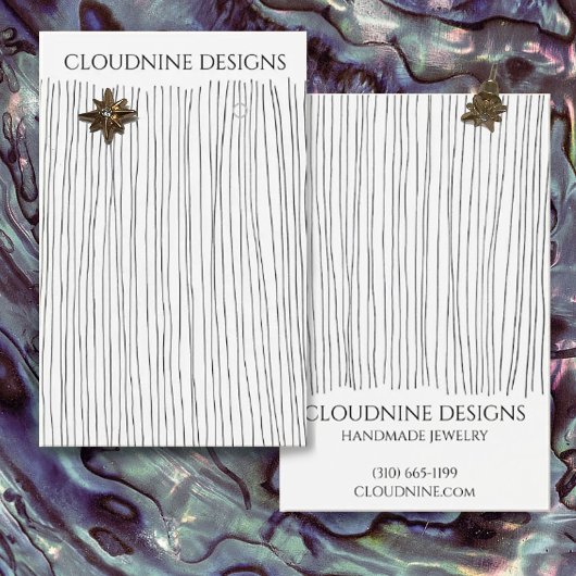 Lignes d'encre portant collier bijoux carte d'affi