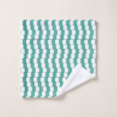 Lignes déroutantes turquoise (Gant de toilette)