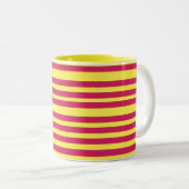 Lignes d'humeur printanière jaune et rouge Mug à d (Devant droit)