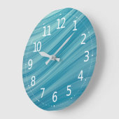 Lignes d'onde bleue Abstraites simples | Horloge m (Angle)