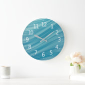 Lignes d'onde bleue Abstraites simples | Horloge m (Maison)