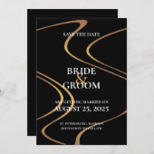 Lignes d'or de luxe Enregistrer la carte de date (Devant / Derrière)