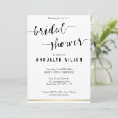 Lignes D'Or Invitations De Fêtes des mariées Noire (Debout devant)