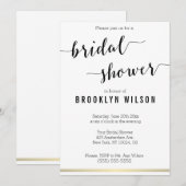 Lignes D'Or Invitations De Fêtes des mariées Noire (Devant / Derrière)