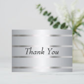 Lignes en argent carte de remerciements (Debout devant)