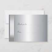 Lignes en argent carte de remerciements (Dos)