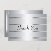 Lignes en argent carte de remerciements (Devant / Derrière)