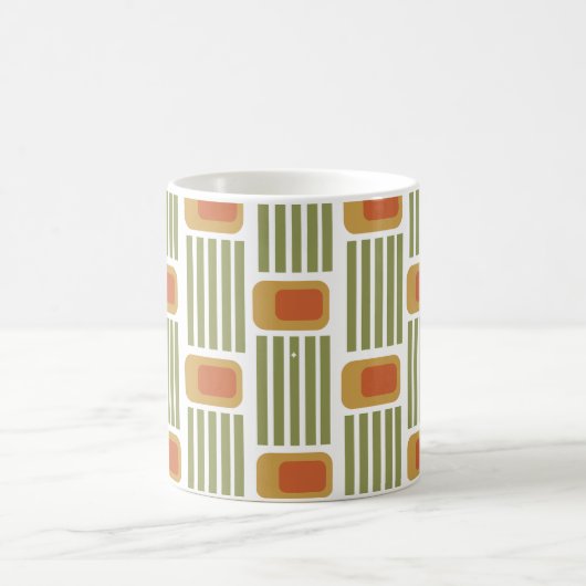 Lignes et boîtes vertes Café Mug (Centre)