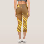 Lignes et boucles jaune néon sur les leggings Capr (Verso)
