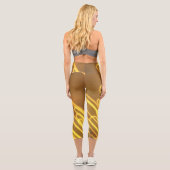 Lignes et boucles jaune néon sur les leggings Capr (Verso)