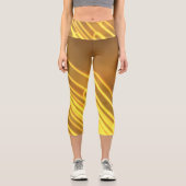 Lignes et boucles jaune néon sur les leggings Capr (Recto)