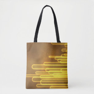 Lignes et boucles jaune néon sur un sac fourre-tou