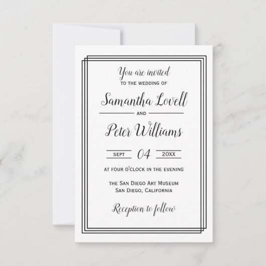 Lignes géométriques modernes - Faire-part de maria (Devant)