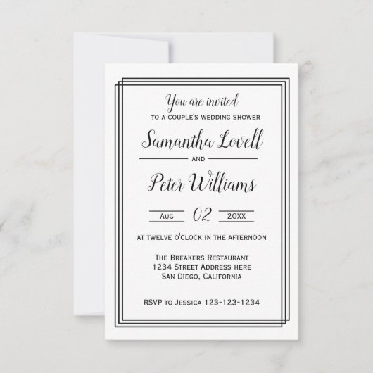 Lignes géométriques modernes - Invitation Wedding  (Devant)