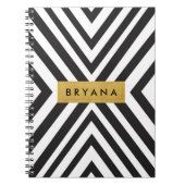 Lignes géométriques noires et blanches Carnet mode (Devant)