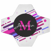 Lignes géométriques tendance rose et violet Monogr (Plat)