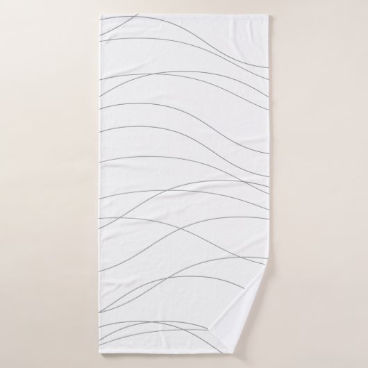 Lignes graphiques ondulées modernes, simples, chic (Serviette de bain)