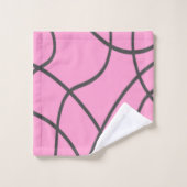 Lignes : Gris sur rose doux (Gant de toilette)