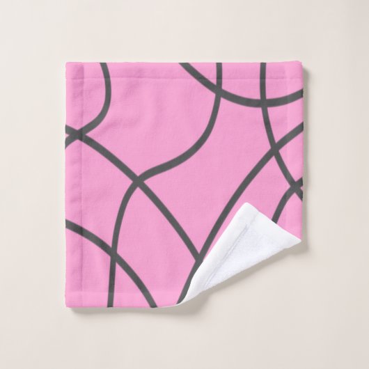 Lignes : Gris sur rose doux (Gant de toilette)