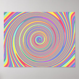 Lignes inclinées - Affiche de rotation de couleur