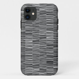 Lignes irrégulières - Blanc sur coque iphone noir