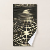 Lignes kaki répétées par vagues et croisées (Serviette à main)