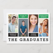 Lignes modernes Faire-part de graduation de frère (Devant)