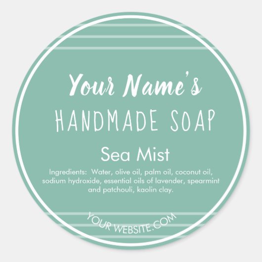 Lignes modernes Soap fait main Étiquettes Round Cu (Devant)