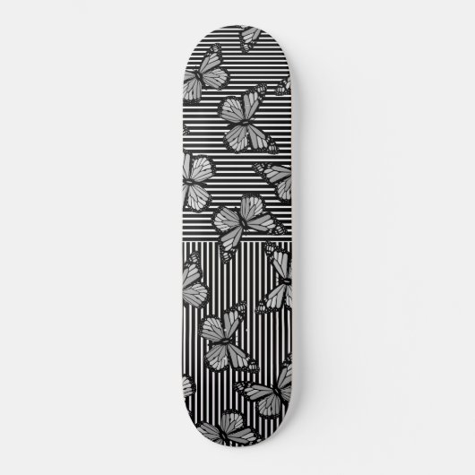 Lignes N Papillons Skateboard (Recto)
