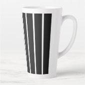 Lignes noires blanches Gros latte Mug (Droite)