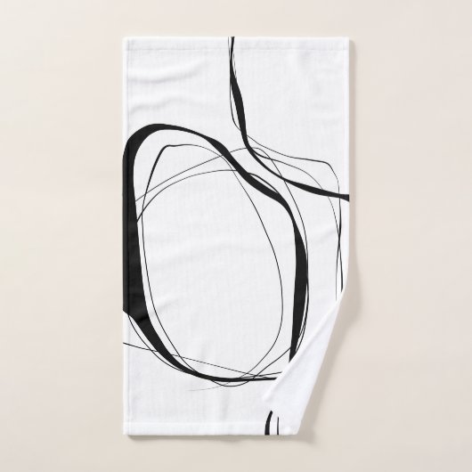 Lignes noires en blanc (Serviette à main)