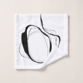Lignes noires en blanc (Gant de toilette)
