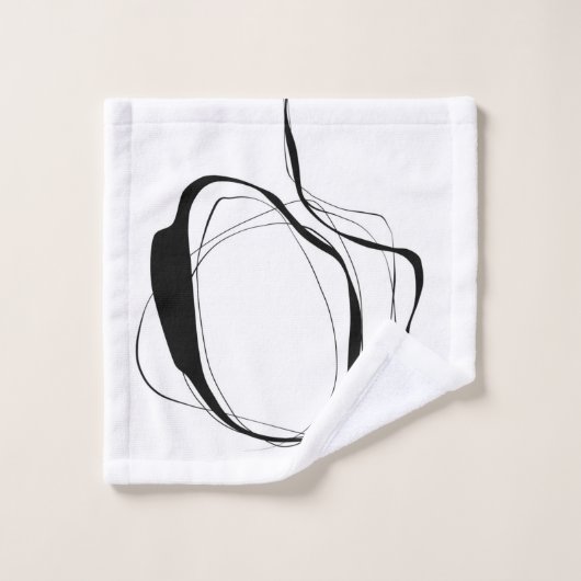 Lignes noires en blanc (Gant de toilette)