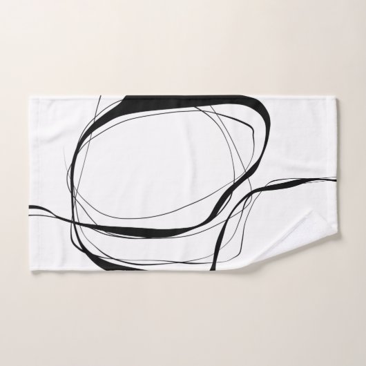 Lignes noires en blanc (Serviette à main)