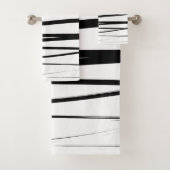 Lignes noires et blanches modernes Art Abstrait (En situation)