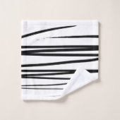 Lignes noires et blanches modernes Art Abstrait (Gant de toilette)