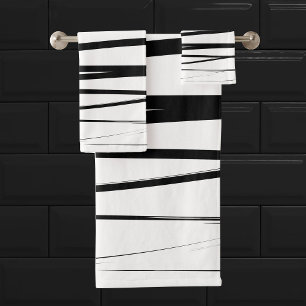 Lignes noires et blanches modernes Art Abstrait