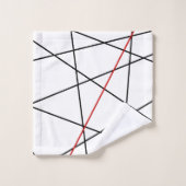 Lignes noires et rouges (Gant de toilette)
