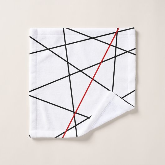 Lignes noires et rouges (Gant de toilette)