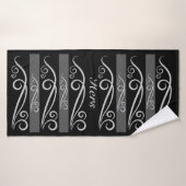 Lignes noires 'Hers' (Serviette de bain)