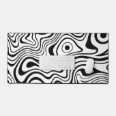 Lignes ondulées abstraites noir et blanc modernes (Clavier et souris)