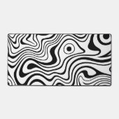 Lignes ondulées abstraites noir et blanc modernes (Recto)