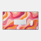 Lignes ondulées Motif Abstrait rose rétro (Clavier et souris)